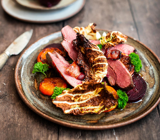 Grouse With Pumpkin, Jerusalem Artichokes & Hazelnut Dressing
