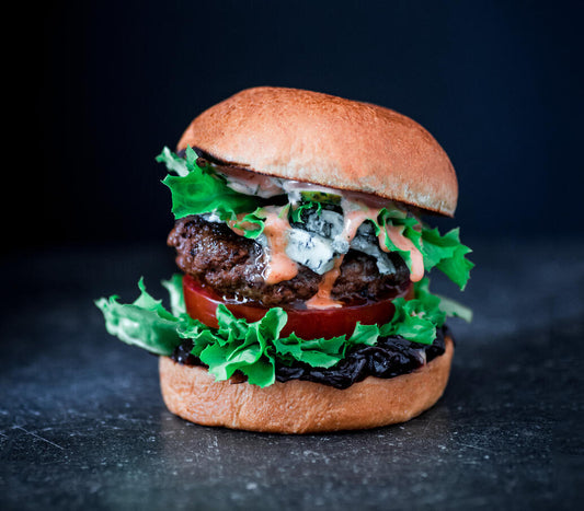 Highland Cheese Burger With Skinny Fries And Chilli Sweetcorn