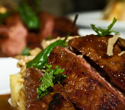 Rare Breed Hereford Rib Eye Steak With Bordelaise Sauce