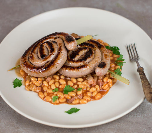 Cumberland Swirls & Smoky Homemade Baked Beans