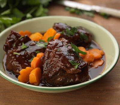 Braised ox cheeks