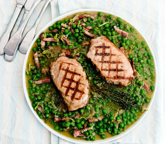 How to Cook Pork Loin Steak with Peas a la Françoise