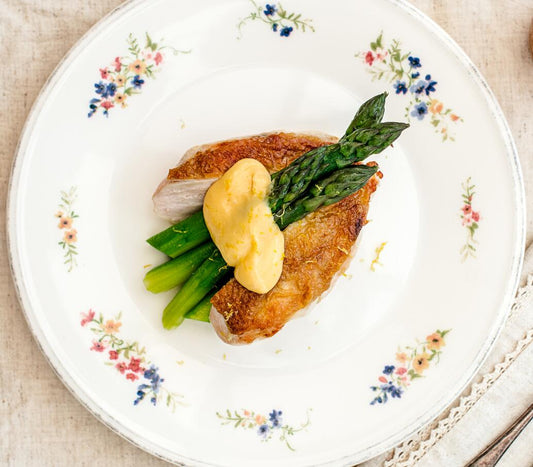 How To Cook Chicken Breast With English Asparagus & Lemon Hollandaise
