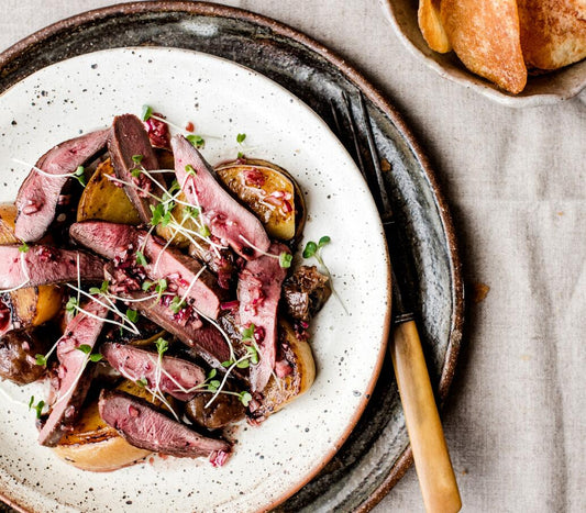 How To Cook Wood Pigeon with Golden Beets, Chestnut and Cranberry Balsamic