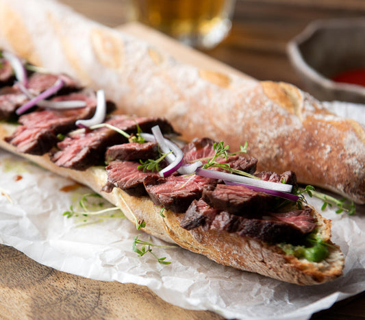 How To Make BBQ Hanger Steak Baguette With Garlic Butter
