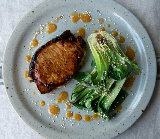 How To Cook Honey and Miso Glazed Pork Steaks with Ginger Pak Choi