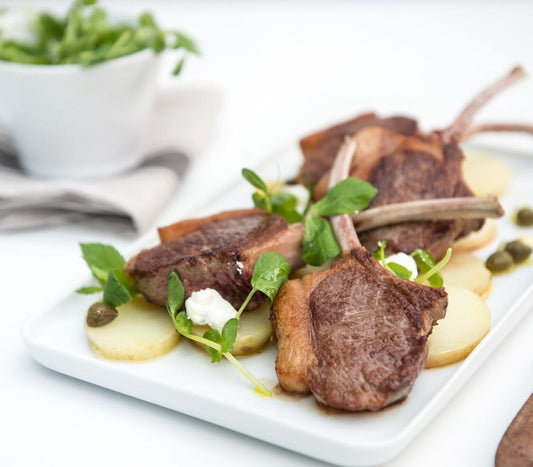 How to Cook Lamb Tomahawk Chops & New Potatoes